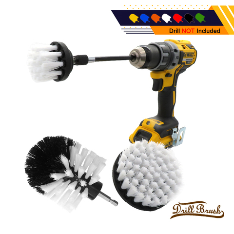 1 Set/4 PCS White Electric Drill Brush Kit Plastic Round Cleaning Brush For Carpet Glass Car Tires Nylon Brushes Scrubber Drill ► Photo 1/6