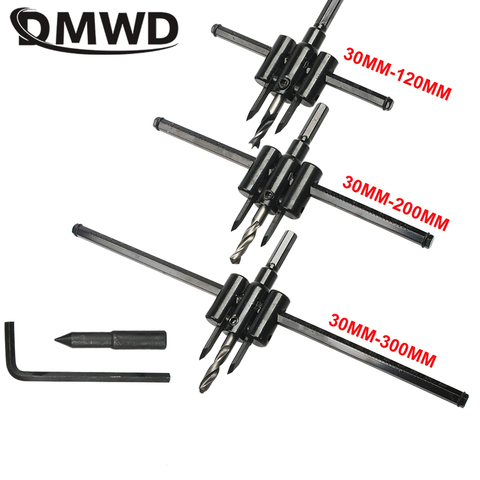 Adjustable Metal Wood Circle Hole Saw Drill Bit Cutter Kit DIY Tool 30mm-120mm Black Alloy blade 30mm-200mm 30mm-300mm ► Photo 1/5