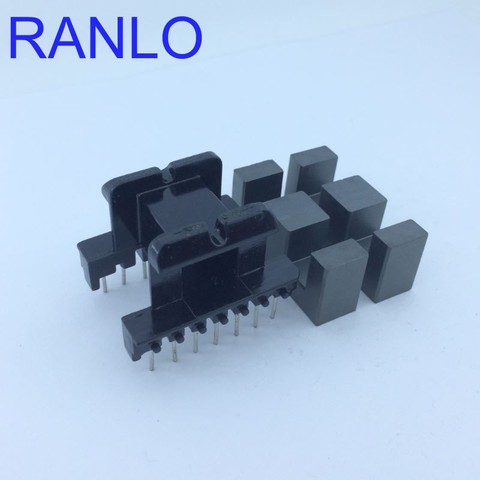 5sets/lot EI40 EE40 7+7pin horizontl transformer bobbin + TDG PC40 magnetic Soft Ferrite core EE bobbin ► Photo 1/6