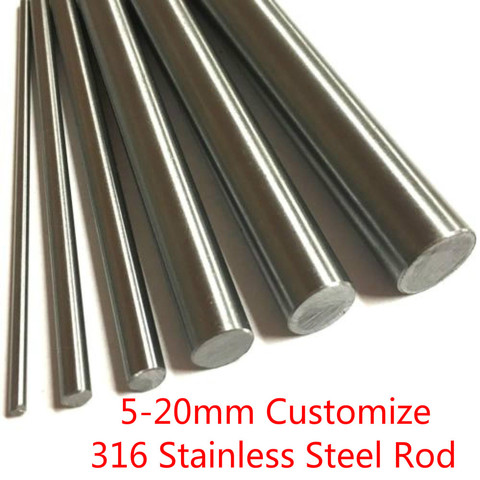 316 Stainless Steel Rod 5mm 6mm 7mm 8mm 10mm 12mm m15 m18 m20 Shaft Rod Bar Stock Linear Shaft Round Bars Ground Stock 400/500mm ► Photo 1/6