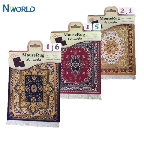 Nworld Persian Mini Woven Rug Mat Mousepad Carpet Pattern Cup Mouse Pad with Fring Retro Style Home Office Table Decor Craft ► Photo 1/6