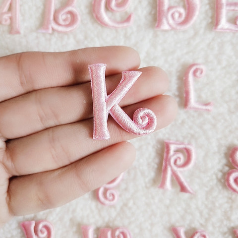 Self Adhesive 26pc Pink Small Letter Patches Iron on Clothing for Clothes Sticker Embroidery Appliques Stripe Diy Name Brand Log ► Photo 1/6