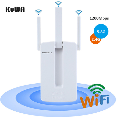 KuWFi Wifi Repeater 1200Mbps Dual Band 802.11AC Wi-Fi Amplifier Long Range Wi fi Signal Booster 2.4G Wireless Extender AP Router ► Photo 1/6