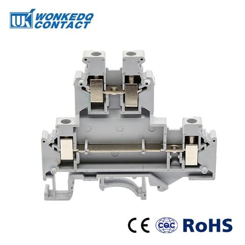 Din Rail Terminal Blocks 10Pcs UKKB-5 Connector Double Layer Terminal Screw Wiring UKKB5 screw terminal block 2 level ► Photo 1/6