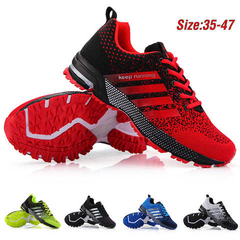 Men's Running Shoes Plus Size 47 Breathable Man Sports Sneakers Lace Up Comfort Casual Walking Shoes Athletic Training Footwear ► Photo 1/6