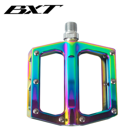 Bicycle Pedal MTB Good Grip Flat Pedal Ultralight Alloy Bearings And  Downhill Anti-slip Rainbow Platform Road Bike Pedals ► Photo 1/6