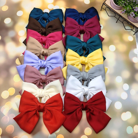 High Quality Soft Chiffon Hairgrips Hair Clip Big Barrettes Bow For Woman Girls Satin Trendy Hairpin 2022 New Hair Accessories ► Photo 1/6