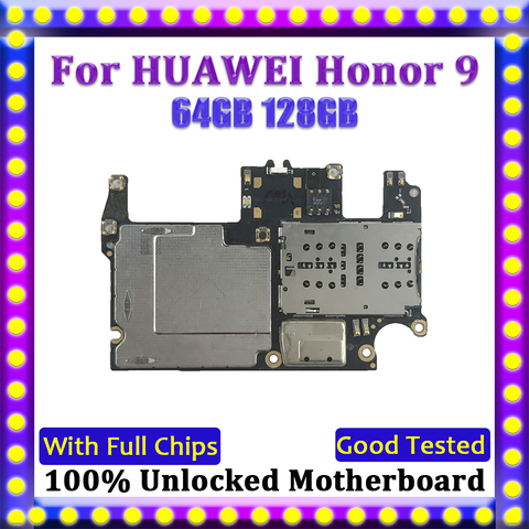 Good Working Motherboard For HUAWEI Honor 9,Full Unlocked Logic Board 64GB 128GB For HUAWEI Honor 9 Motherboard With Full Chips ► Photo 1/1