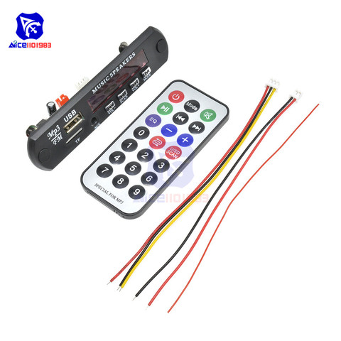 diymore Car MP3 Decoding Sound Card Module Music/FM Player Board Support USB/TF Storage Card Slot with IR Remote Control & Wires ► Photo 1/6