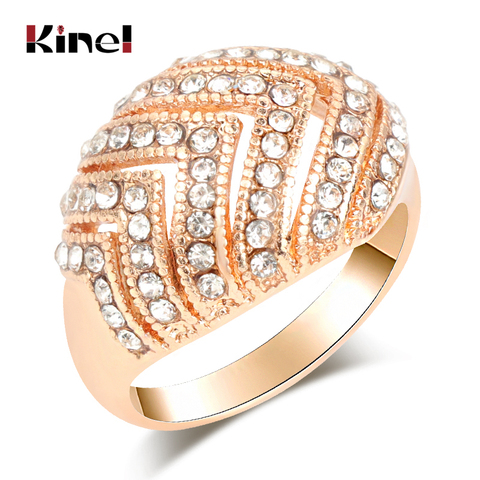 Kinel Bride Engagement Rings For Women Gold Color Retro Look Big Oval Austrian Crystal Ring Vintage Jewelry 2022 New ► Photo 1/6