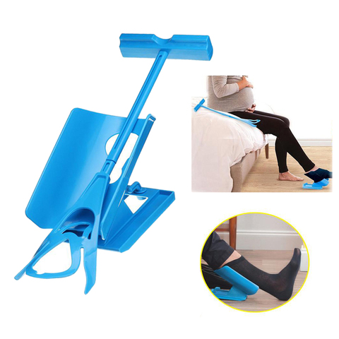 Sock Aid Kit Blue Helper Kit Helps Put Socks On Off No Bending Shoe Horn Suitable For Socks Foot Brace Support Sock Puller ► Photo 1/6