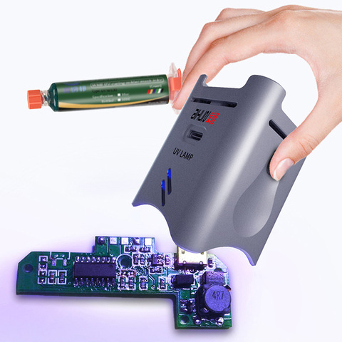 JC Aixun UV Curing Lamp for BGA Motherboard LCD Green Oil Purple Light UV Glue Optical Glue Curing Tools With Fans ► Photo 1/6