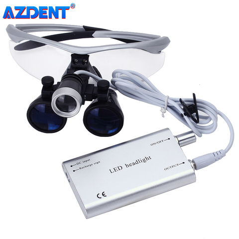 3.5X Magnification Binocular Dental Loupe Surgery Surgical Magnifier with Headlight LED Light Medical Operation Loupe Lamp ► Photo 1/6