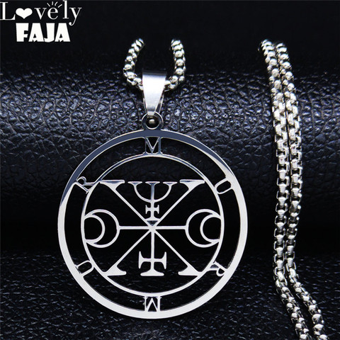 2022 Stainless Steel Demon Seal Pendant Necklaces Silver Color Satan MURMDR Statement Necklace Women/Men Jewelry collares N3067S ► Photo 1/6