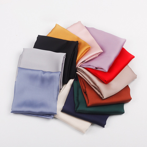 70*70cm Solid Silk Handkerchief Small Hair Scarf For Women Cute Plain Bag Scarfs Female Green Black Pink Neck Scarves For Ladies ► Photo 1/6