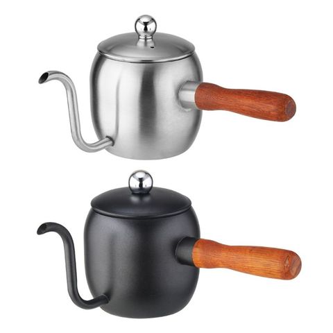 500ml Stainless Steel Mini Drip Coffee Pot Japanese Kettle with Wood Handle Kitchen Cafe Bar Supplies ► Photo 1/1