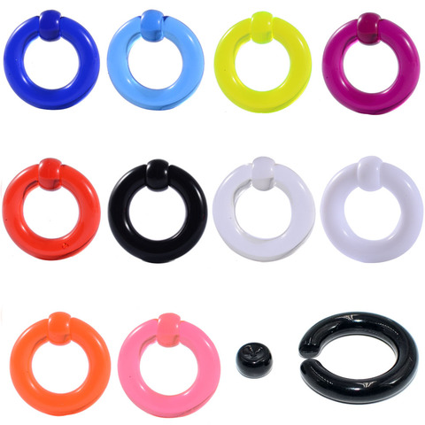 1PC UV Acrylic Captive Bead Ring Acrylic Septum Clicker Ear Tunnel Plug Ear Gauge Expander Nipple Ring Earring Piercing Jewelry ► Photo 1/4