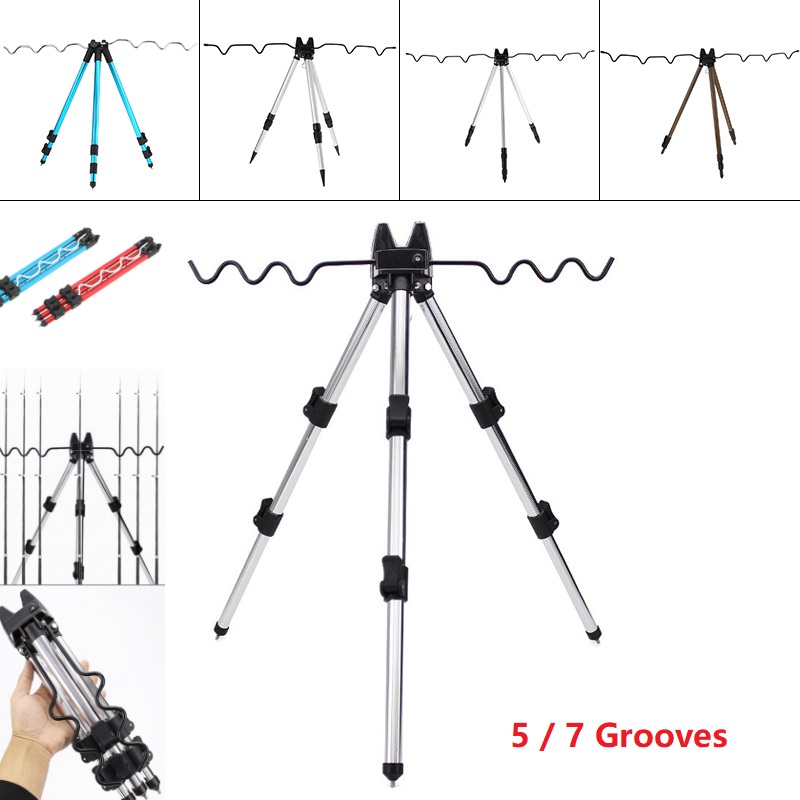 Aluminum Alloy Telescopic 5 / 7 Groove Fishing Rods Holder Portable  Collapsible Tripod Stand Sea Fishing Pole Bracket - Price history & Review, AliExpress Seller - FirstSport Store