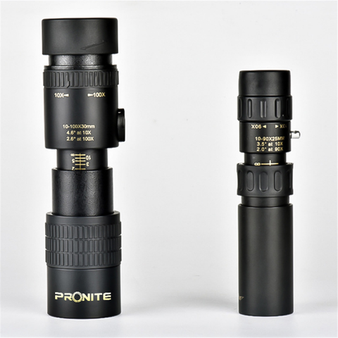 Pronite 10-100x30 Monocular Telescope Starlight Telescope HD High-definition High-speed Mobile Phone Telescope ► Photo 1/6