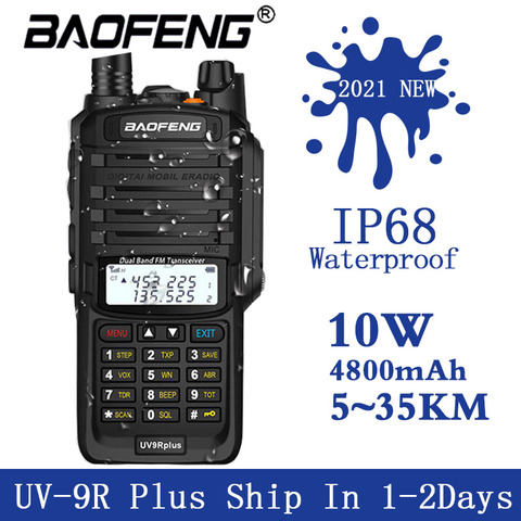 Dropshipping Baofeng 9R Plus Waterproof IP67 Walkie Talkie High Power CB Ham 50 20 Km Long Range UV9R Portable Two Way Radio ► Photo 1/1