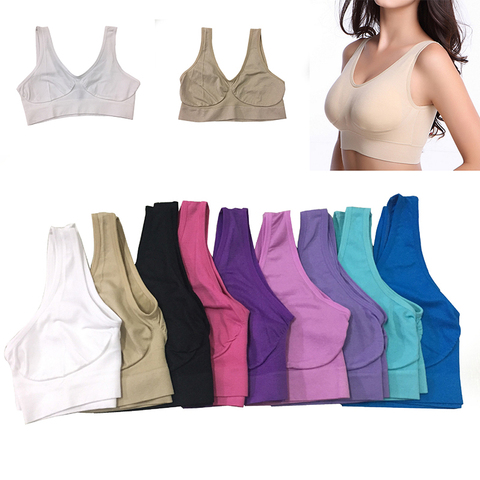 Women Seamless Fitness Gym Sports Full Bra Push Up Wireless Underwear Shape Wear Stretch Lift Crop Tnak Bra Top Plus Size S-3XL ► Photo 1/5