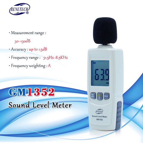 Digital sound level meter noise tester dB decibel meter in decibels Noise Audio detector auto Microphone GM1352 30-130dB ► Photo 1/6