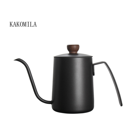 600ML Stainless Steel Mounting Bracket Hand Punch Pot Coffee Pots With Lid Drip Gooseneck Spout Long Mouth Coffee Kettle Teapot ► Photo 1/5