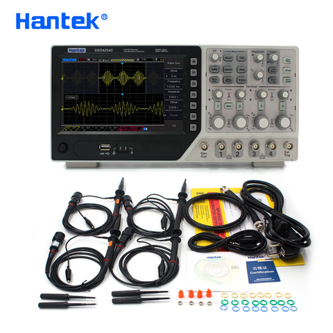 Hantek Digital Storage Oscilloscope DSO4254C 4CH 250Mhz 1Gs/s Benchtop Osciloscopio 25MHz Function/arbitrary signal generator ► Photo 1/6