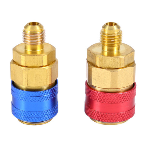 1 Pair Freon R134A H/L Auto Car Quick Coupler Connector Brass Adapters Air Conditioning Refrigerant Adjustable AC Manifold Gauge ► Photo 1/6
