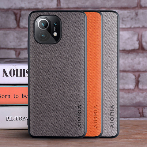 Case for Xiaomi Mi 11 coque Luxury textile Leather skin soft TPU hard phone cover funda for xiaomi mi 11 case capa ► Photo 1/6