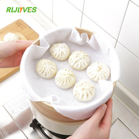 2Pcs/set Reusable Natural Pure Cotton Steam Cloth Gauze Drawer Steam Mat Stuffed Buns Bread Steamer Kitchen Steamer ► Photo 1/6