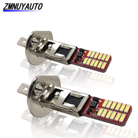 2PCS Lamp H3 H1 Led Fog Light 4014 24SMD Car Led Daytime Running Lights Auto Lamps Bulb Driving Lamp White DC 12V ► Photo 1/6