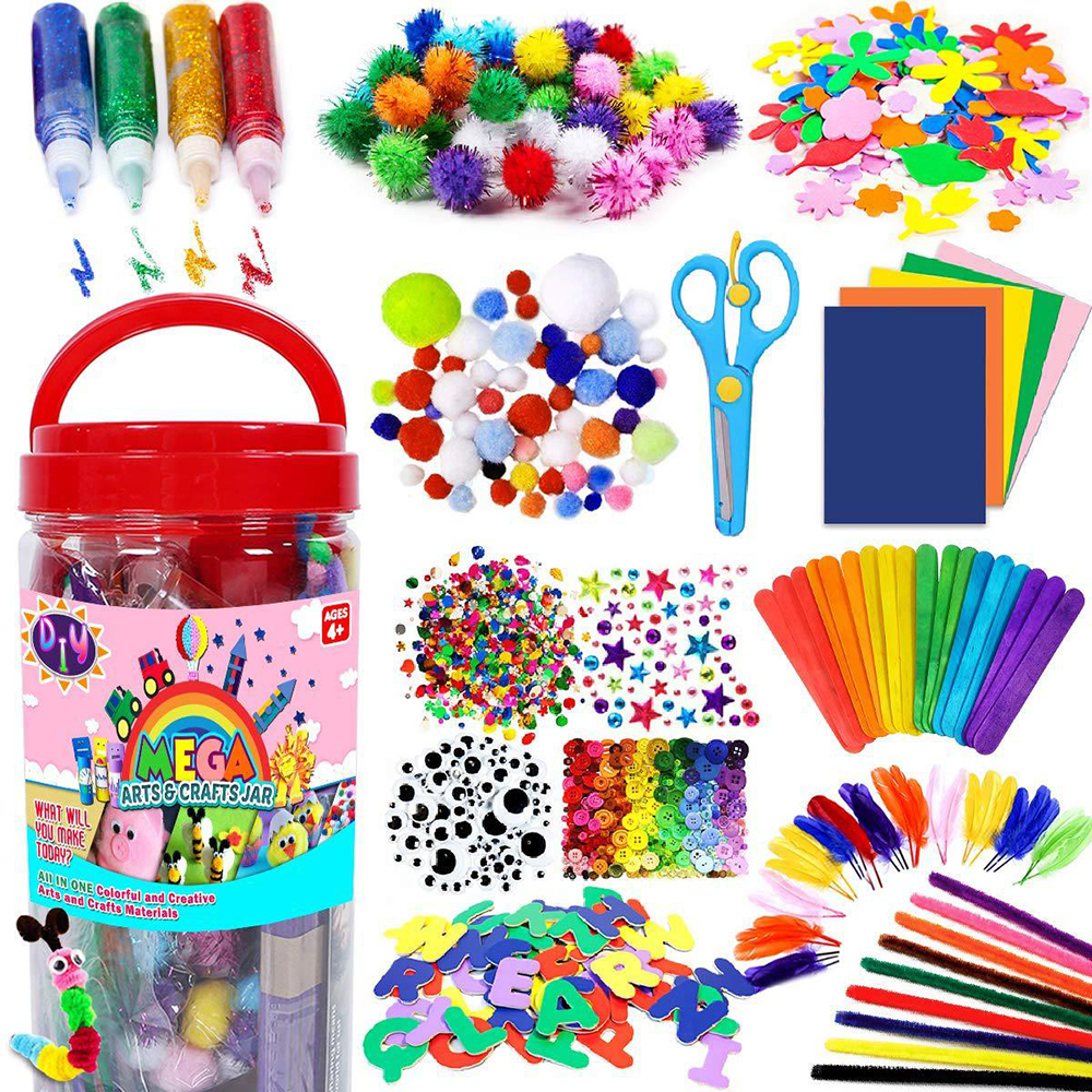 Plush Stick / Pompoms Rainbow Colors Shilly Stick Educational DIY