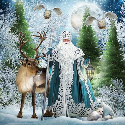 Meian 2022 Cross Stitch Embroidery Kits 11ct Santa Claus Cotton Thread Painting Diy Needlework Dmc New Year Home Christmas Gift ► Photo 1/6