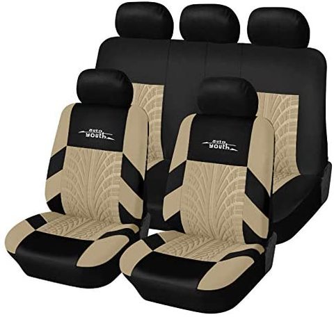 AUTOYOUTH Car Seat Cover Universal Full Set Of Car Safety Seat Protection Cover Tire Track Car Seat Accessories-9PCS Car Interio ► Photo 1/6