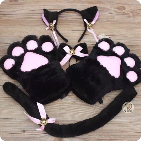 Anime Cosplay Costume Accessory Hairwear Hairbands With Cat Ears Neko Fantasy Set Maid Lolita Plush Glove Tail Paw Ear New ► Photo 1/6