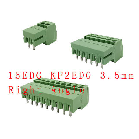 5Pairs 15EDG 3.5mm KF2EDG 3.5mm PCB Screw Terminal Blocks Connector Plug Pin Right Angle 3.5 mm Pitch Header Socket 2-12 Pin ► Photo 1/6