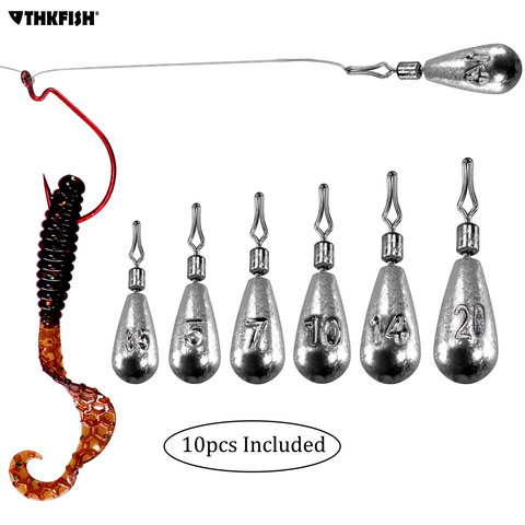 10pcs/lot Fishing Lead Sinkers 3.5g 5g 7g 10g 14g Tear Drop Shot Weights Fishing Accessories ► Photo 1/6