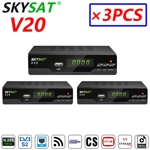 [3PCS] Satellite Receiver 2022 New SKYSAT V20 WiFi DVB S2 Receptor PK Gtmedia V8 Nova Support CCCam Cline Newcamd Powervu Xtream ► Photo 1/6