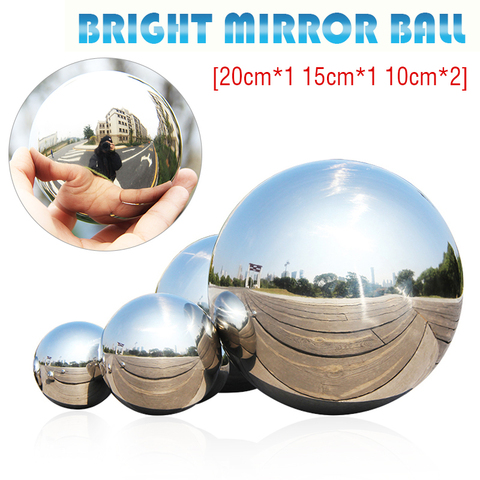 4Pcs Stainless Steel Mirror Sphere Silver Mirror Gazing Balls Garden Spheres 10/15/20CM Home Hotel Garden Ornament Decoration ► Photo 1/6