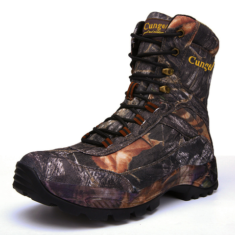 Men Hight-Top Boots Hiking Combat Outdoor Hunting Camouflage Travel Waterproof Hard-Wearing Plush Indestructible Winter Shoes ► Photo 1/6