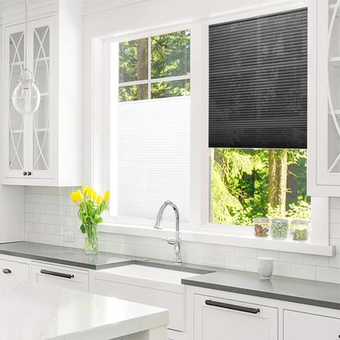 Self-Adhesive Pleated Blinds Half Blackout Bathroom Windows Curtains Shades for Living Room Window Door Decor ► Photo 1/6