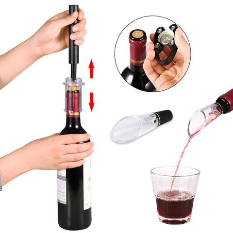 Air Pressure Wine Bottle Opener Air Pump Vacuum Red Wine Stopper Cork Out  Tool Stainless Steel Pin Kitchen Bar Beer Lid Opening - Price history &  Review