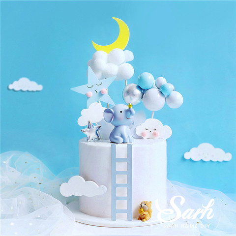 Moon Elephant Star Squirrel Cake Topper for Baby Shower Baking Dessert Birthday Decoration Anniversary Supplies Kid Sweet Gifts ► Photo 1/6