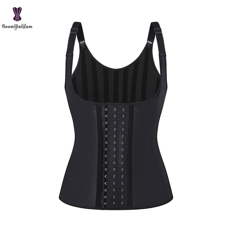 Adjustable Shoulder Straps Body Shaper 25 Spiral Steel Boned Latex Corset Vest Waist Training Cincher Back Support ► Photo 1/6