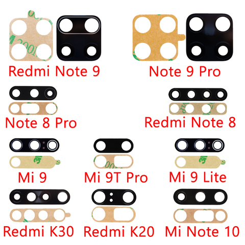 Back Rear Camera Lens Glass Cover Replacement For Xiaomi Redmi Note 8 9 pro 9s 10 Redmi K20 K30 Pro Mi 9 SE 9T 10 ► Photo 1/6