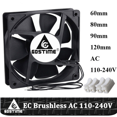 1Pcs 60mm 80mm 90m 120mm AC 110V 220V 240V 3 inch Dual Ball Plastic Universal Cooling Cooler PC CPU Fans Airflow For Computers ► Photo 1/6