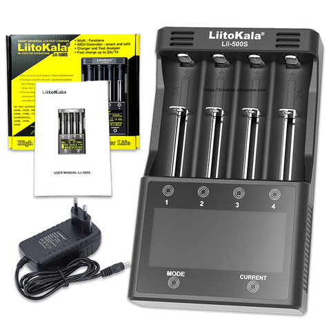 LiitoKala Lii-500S Lii-PD4 Lii-PD2 3.7V/4.2V 1.2V battery charger 18650 26650 21700 batteries Test the capacity Touch control ► Photo 1/6