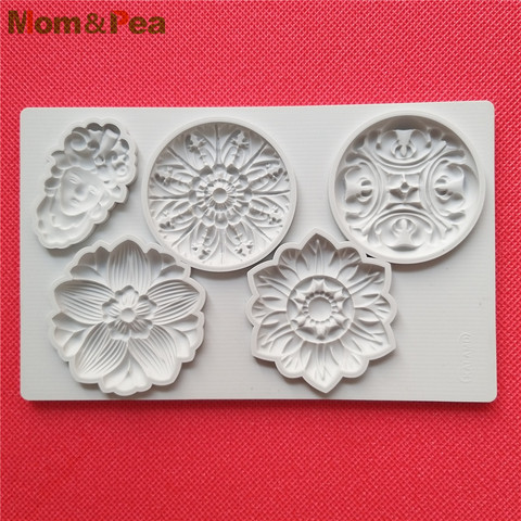 Mom&Pea GX306 Round Flower Shaped Silicone Mold Cake Decoration Fondant Cake 3D Mold Food Grade ► Photo 1/1