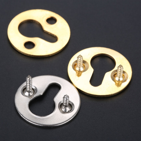10Pcs Round Hanging Picture Oil Painting Mirror Frame Hooks Hangers With Screws Gold/Silver Furniture Hardware 25mm ► Photo 1/6
